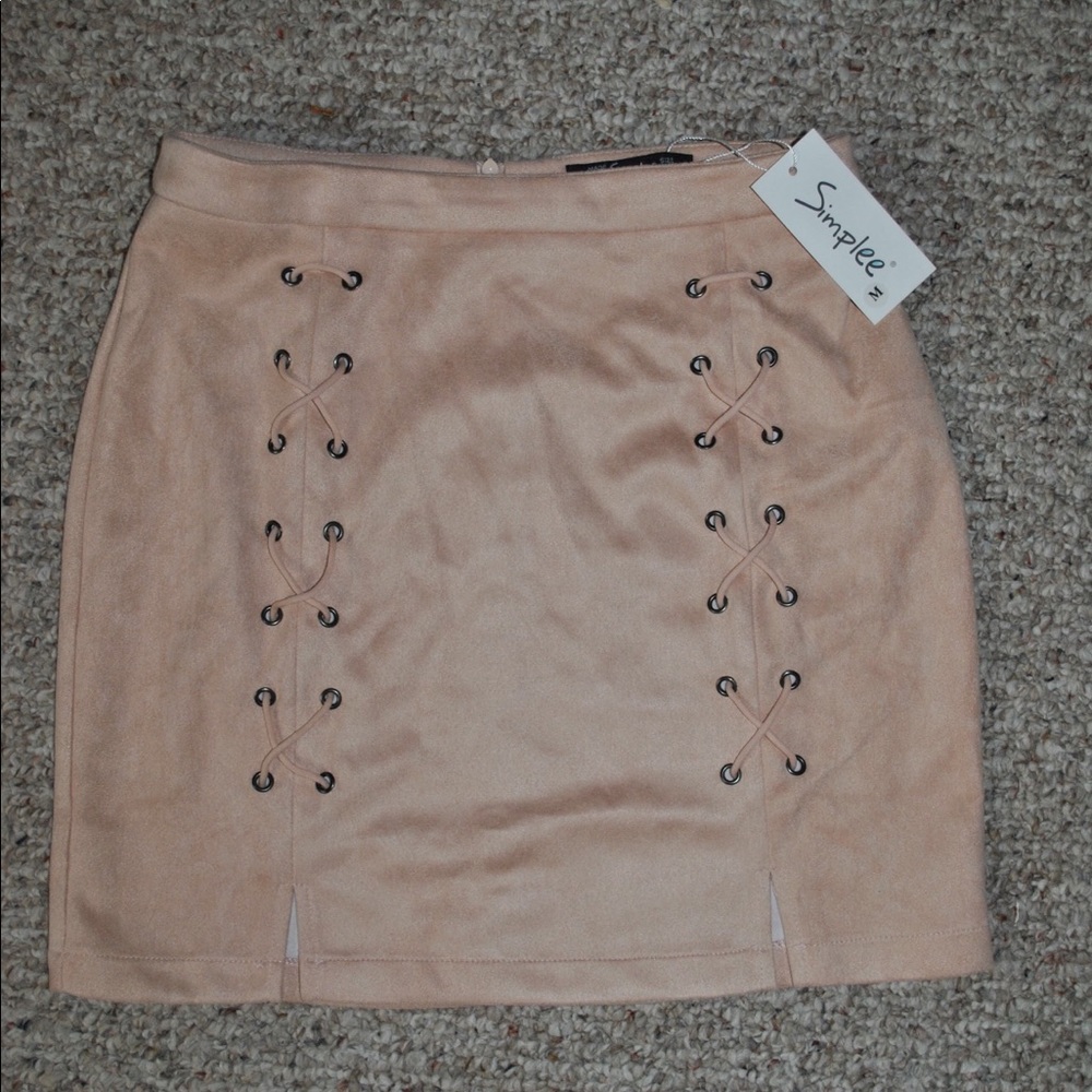 Boho suede skirt